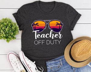 Women's T Shirts Teacher Off Duty Shirt Last Day Of School Appreciation Gift Y2K Aesthetic Graphic Tshirt Kawaii Women Fashion Top