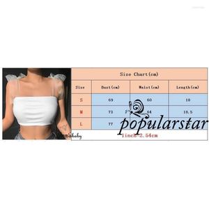 Magliette da donna StarFashion Ladies Bandage Sleeve Boob Tube Bralet Sheer Mesh Canotte