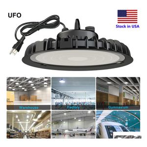 High Bay UFO LED -lampan 100W 200W 300W US Hook 5 Industrial Lights Lamps Drop Leverans Lighting Dhuqi