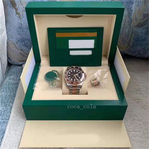 2023 QC check v7 Orologio da polso di lusso GMT Dual time zone II Acciaio oro rosa 18 carati Sapphire Crystal Marrone e lunetta nera Orologio da polso sportivo subacqueo automatico impermeabile