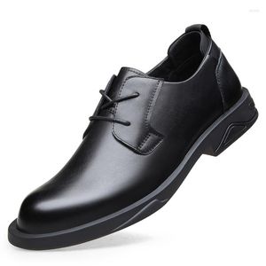 Dress Shoes 2023 Men's Quality Genuine Leather Soft Business Casual Size 38-44 Black Man