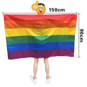 Rainbow Flag Shawl USA Flag Cape America Rainbow Gay Pride Flags Festival Party Banner Decorations Supplies RRA