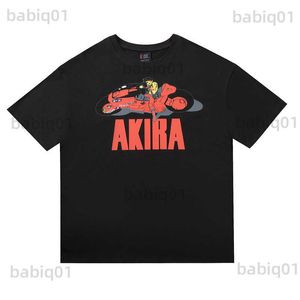 Camisetas masculinas sapo drift o mais rochoso akira high street moda de forma casual qualidade de algodão solto de grande porte camiseta de camiseta de manga curta T230321