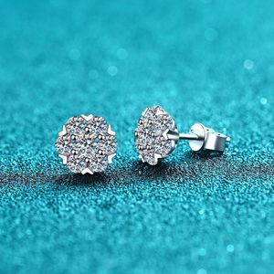 Charm Knobspin Studörhängen 0,5ct 1CT Vittguldpläterat Sterling Silver D VVS1 Lab Diamond Flower Ear Studs for Women 230320