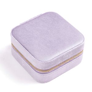 Velvet Travel Jewelry Box Organizador Pequenos estojos de jóias portáteis de jóias mini -colar de colar anéis de exibição titulares de exibição