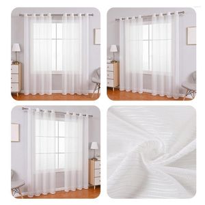 Curtain Fashion Window Gauze Solid White Yarn Eye-catching Countryside Style Screening Sheer Decorative
