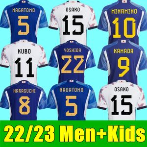 Tsubasa Minamino Japan Japan Soccer Jerseys Men Kids 2022 2023 Japońska Honda Kagawa Okazaki 23 23 World Atom Cup Fan Wersja gracza Home Away Away