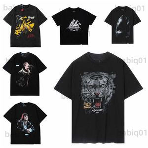 Camisetas masculinas sapo drift 23sss Vintage Streetwear Banda de rock de tamanho grande Animal Graphic Tiger Print Summer Tee Tampes para homens T230321