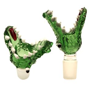 CSYC G048 Курительная трубка Стеклянные чаши для бонга 14 мм 19 мм Мужской зеленый табак Крокодил Стеклянная чаша Dab Rig Трубы для барботирования воды Dabber Tool