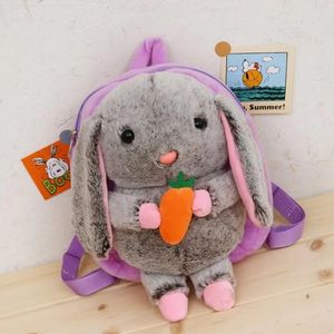 Nya barns utåtriktade lilla ryggsäck Kindergarten Tecknad ryggsäck Plush Toy Bag Schoolväska födelsedagspresent