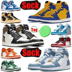 Sock&Tag Jumpman 1 1s Men Women Basketball Shoes 1s Bred Patent High OG Dark Mocha Offs White Reverse Laney Travis Scotts Multi Scotts Trainers Sports Sneakers Size 13