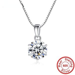 Solitaire 1Ct D Color Moissanite Diamond Necklace 100% 925 Sterling Silver Party Wedding Pendants Necklaces For Women Jewelry
