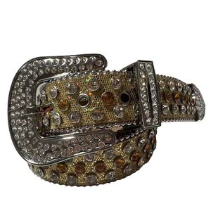 Мода Мужчины Женщины BB Simon Designer Belt Retro Buckle Buckle Rifts с полными поясными полосами со стразами в качестве подарка