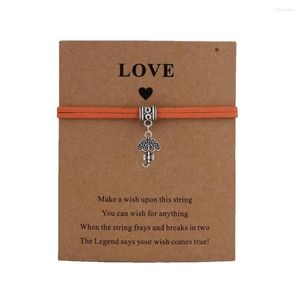 Strands FreeShiping Umbrella Charms Wish Card Pulseira para mulheres meninas Bracelets de amizade ajustáveis ​​Jóias de árvores genealógicas significativas