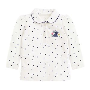 Camicie per bambini Little maven Neonate Polo T-shirt Coniglio bianco Cotone Graziosi bambini Abbigliamento casual Adorabile per bambini 2-7 anni 230321