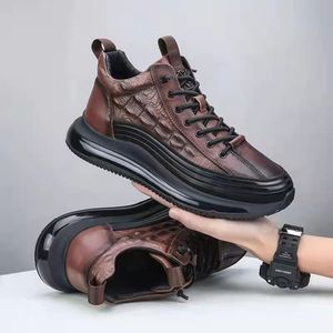 Dress Shoes Faux Cowhide Print Sneakers Men Shoe Boots Men's Casual Luxury Fashion Chic Slim Leather Big Size 48 230320
