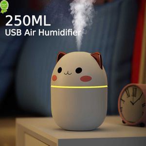Upgrade 250ml Car Air Humidifier Cute Kawaiil Aroma Diffuser With Light Cool Mist Spray For Car Home Air Purifier USB Air Humidifier
