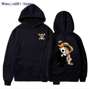 Herrtröjor tröjor anime one bit hoodies män kvinnor mode luffy pullover överdimensionerade hoodie svettningar barn hip hop päls pojkar herr kläder sudaderas 0321h23