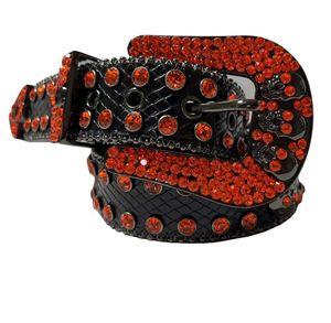 Cintura Bb rossa di design Simon Belts for Men Women Belt Cintura nera multicolore con strass bling come regalo