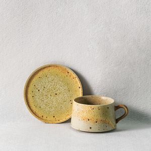 Koppar tefat japansk bubbla te espresso kaffekopp set ganska kreativ vintage original frukost eftermiddag tazas drinkware