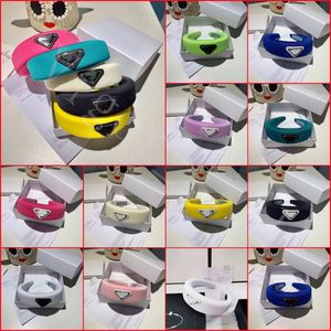 16 Color Brand Hair Band For Girl Triangle Logo Cloth Hair Accessories & Tools Sponge Temperament Hair Hoop Classic P Brand Hair Product With good Quality Wholesales