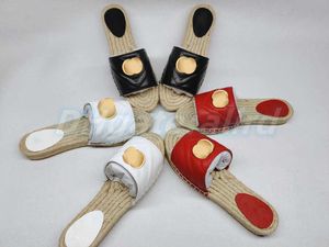 luxury designer flat leather sandal double G Cord platform Slipper rubber sole marmot slides printed summer canvas