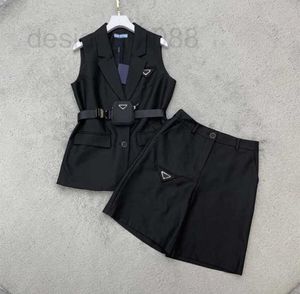 Two Piece Dress Designer clothing Womens Vest Blazers Short Sets Casual Suits Women Sleeveless Top Slim es 03WG