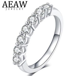 With Side Stones 0.7ctw 3mm DF Round Cut Engagement Wedding Lab Grown Diamond Band Ring Sterling Silver for Women 230320