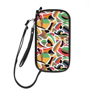 Plånböcker geometrisk konstfärg anpassad designer familj resande tillbehör bärbara passdokumenthållare täcker plånbokväskor med dragkedja