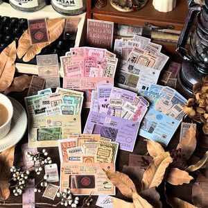Gift Wrap 60 Pcs/pack Vintage Stickers Decorative Stick Labels Creativity Scrapbooking Material Hand Made Junk Journal Supplies
