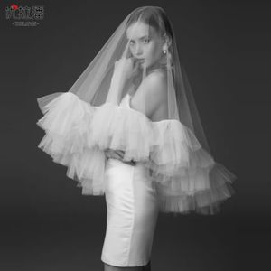 Ruffle Multi Layer Veil Hairband Bridal Party Dress Veil med Comb Luxury Barock Bridal Tufted Headwear Rhinestone With Wedding SMEEXCH HAIR ACCITEDORYS V183