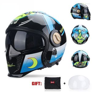 Motorcycle Helmets Retro Combination Helmet 4 Seasons Modular ECE Racing Cascos Sun Visor Head Men Woman