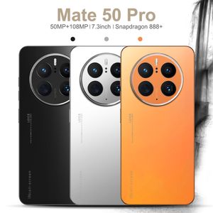 Andwo Mate50 Pro Telefon komórkowy Snapdragon 888 deca Core Dual SIM SD Glotka karty 7.3 Wyświetlacz Full HD 50 MP 108MP aparat 8 GB 256GB