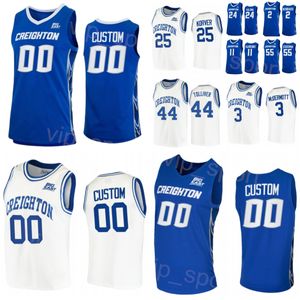 Creighton BlueJays College 2 Ryan Nembhard Jersey Basquete 24 Arthur Kaluma 33 Fredrick King 11 Ryan Kalkbrenner Trey Alexander Baylor Scheierman Costura NCAA