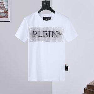 Plein Bear T-shirt Mens Designer Tshirts Brand Clothing Rhinestone PP Skull Men t-shirt rund hals SS skalle och plein med kristaller tshirt topp tees 161679