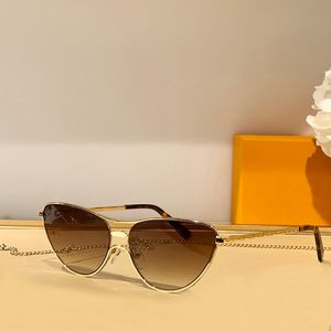 Star Cat Eye Sunglasses Gold Metal Brown Gradient Women Sonnenbrille Sun Glasses Shades UV400 Eyewear wth Box