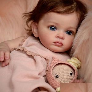 Dolls NPK 60cm Färdig Reborn Toddler Girl Doll Tutti Handfärg Högkvalitativ 3D -hud Mtiple Lager Målar Synliga vener 220505 D DHQ6W