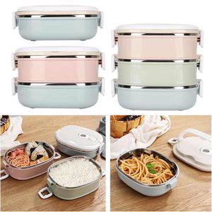 Lunch Boxes Containers Portable Stainless Steel Insulated Thermal Food Container for Student Bento Kitchen Utensil 230320