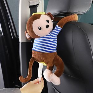 Storage Bags Creative Lovely Monkey Tissue Box Hanging Paper Holder Bag For Car Home Bedroom