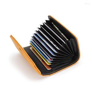 Wallets Woman Card Wallet Cow Leather Pocket Case Purse For Women Anti-theft ID Holder Women's Cards Slim