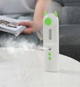 Air Humidifier Nano with Fan Mini Facial Steamer Portable USB Rechargeable Handheld Water Mist alcohol Sprayer Machine Summer