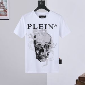 Plein Bear TシャツメンズデザイナーTシャツブランド衣類ラインストーンPPスカルメンTシャツ丸首SSヘビプレインとクリスタルTシャツトップティー161676