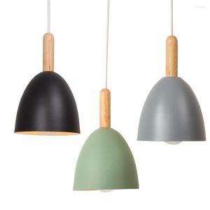 Подвесные лампы современные деревянные светодиодные светодиодные лампы декор ресторана красочная лампа Nordic Hanging для столовой