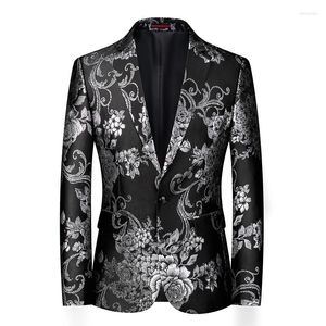 Herrdräkter affärer avslappnad liten kostym jacka europeisk svart underbara high-end herrarnas mode smala personlighet scenprestanda bankett