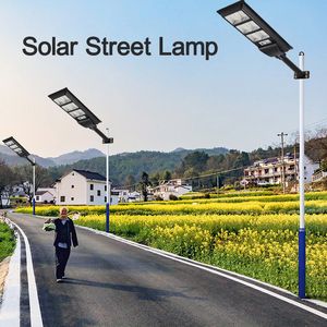 LED -induktion Solar Street Light Sun Energy Wall Lamp utomhus LED Säkerhet Flodbelysning Fjärrkontroll för domstolsparkeringar CRESTECH