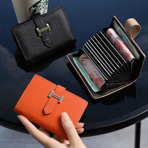 Wallets PU Card Holder Multiple Card Slots Card Holder Women's Exquisite Short Wallet Coin Purse Large Capacity Card Cash Storage Pouch G230308