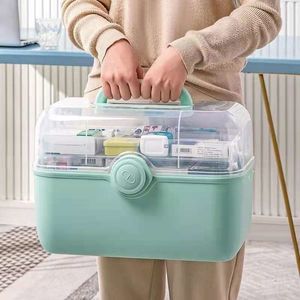 Large Family Medicine Organizer Storage Box: Portable First Aid Kit Container