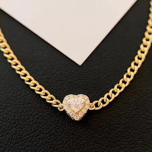 14k Gold Heart Chocker Halsband AAAAA Zirkon Bröllopsengagemang hängen halsband för kvinnor brud födelsedagsfest smycken