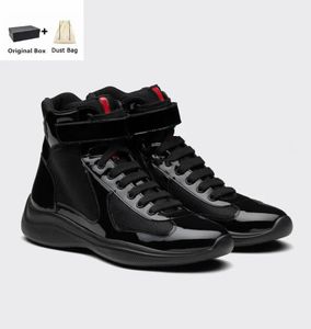 Top Designer Uomo Americas Cup High-top Sneakers Scarpe Bike Tessuto Pelle verniciata Runner Sport Comfort Outdoor Casual Risveglio EU38-46 Box