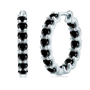 Orecchini a bottone IOGOU Cerchi in argento sterling 100% 925 da 3 mm Orecchini a bottone neri per donne Regali di gioielli scintillanti Prodotto di vendita superiore 230320